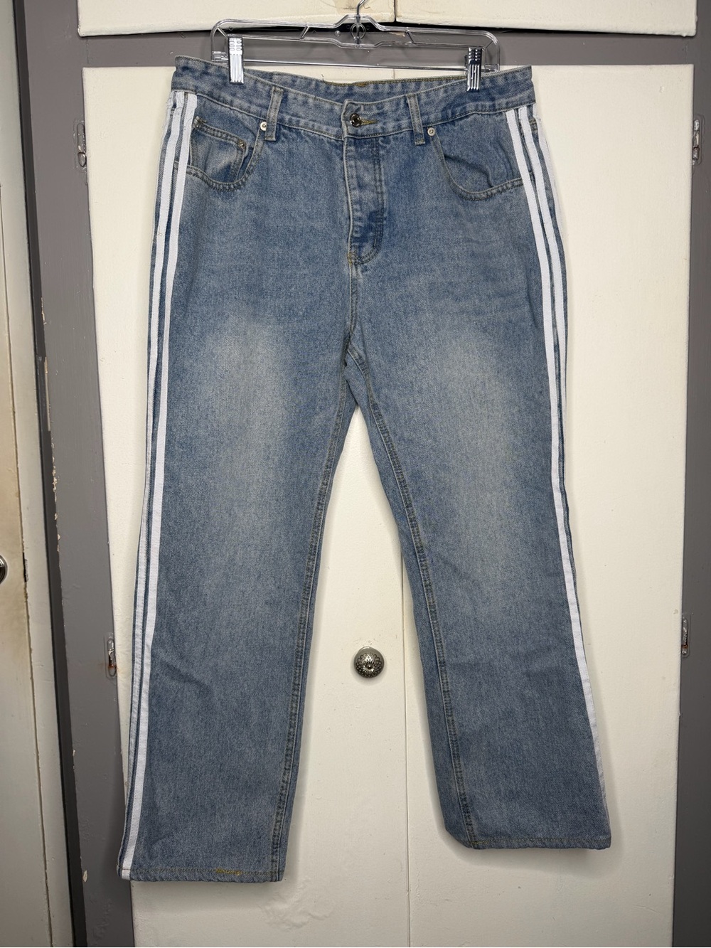 Balenciaga x Adidas Jeans Size XL (35x28) Blue Denim Stripes